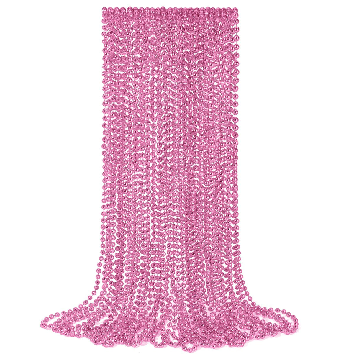 YAXINRUI pink bead necklace, 33-inch length for versatile party wear and decorations