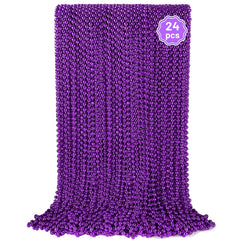YAXINRUI purple Mardi Gras beads necklace, 33-inch length, parade-ready.