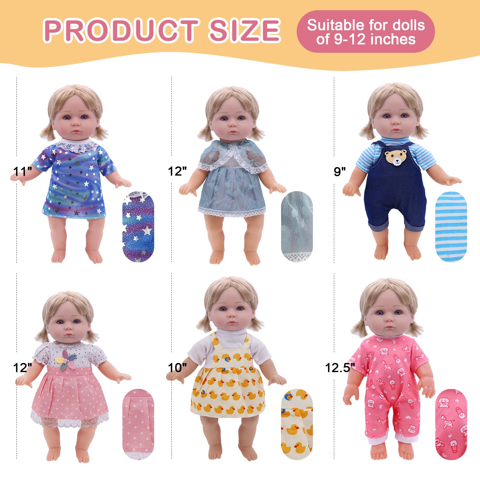 YAYYAY 11-inch doll pajamas, soft fabrics for cozy bedtime role-play.