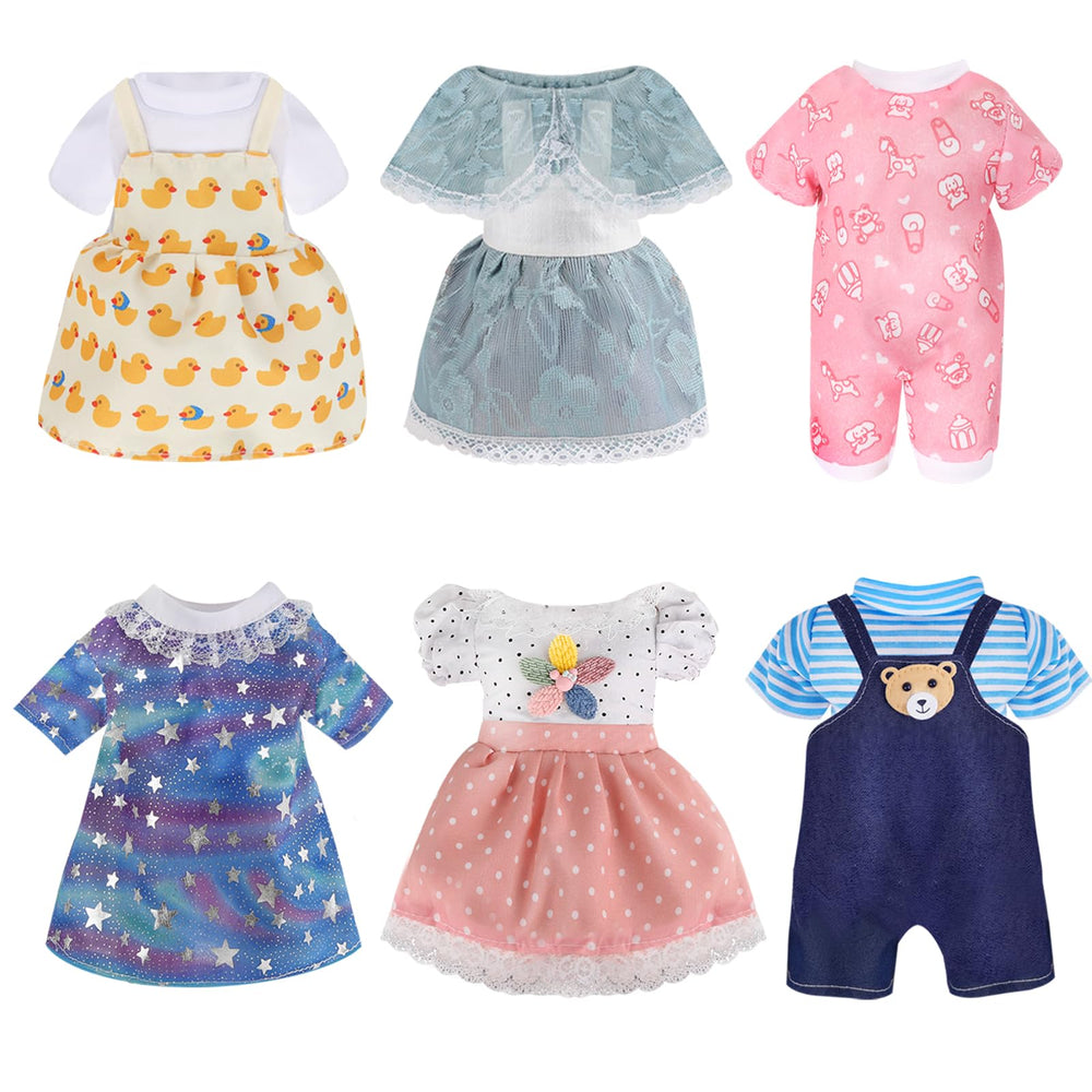 YAYYAY Alive Girl doll clothes display set shows vibrant 12-inch outfits for imaginative play