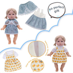 YAYYAY doll clothes collection with six outfits for 11-inch dolls.