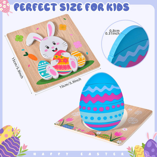 YBSOP Easter wooden puzzle bunny design stimulates curiosity and problem-solving through play.