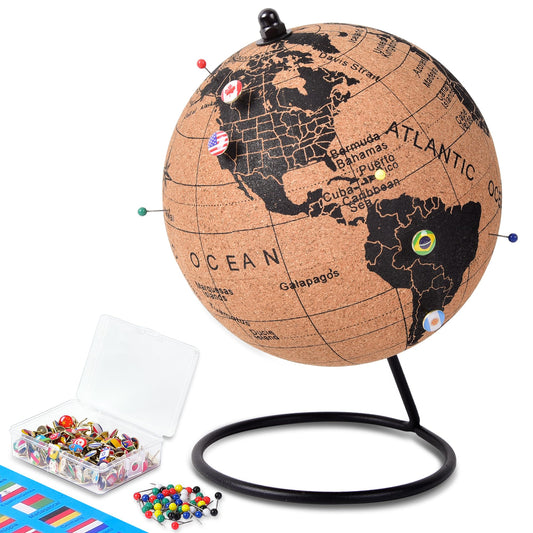 YCCYYCCY cork globe 6 inch top view ideal for desktop learning and exploration