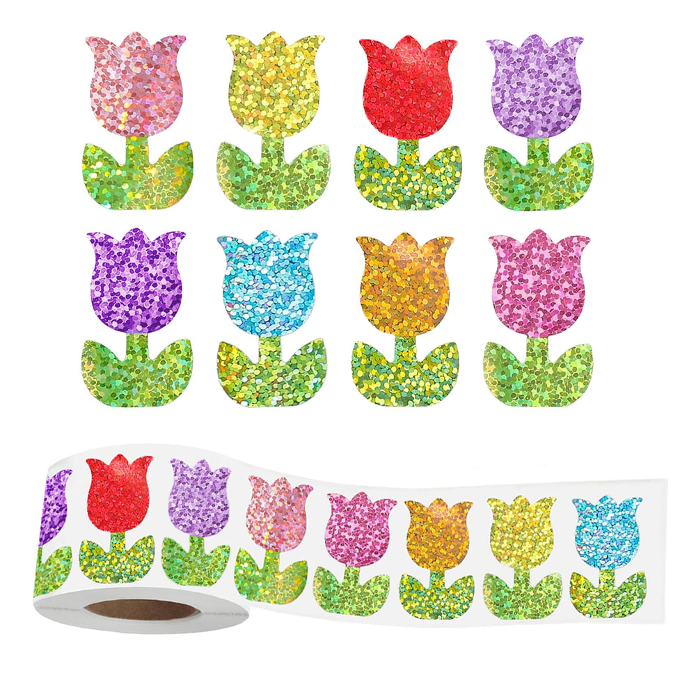 YCDMLJC spring tulip stickers brighten gift envelopes for a festive look.