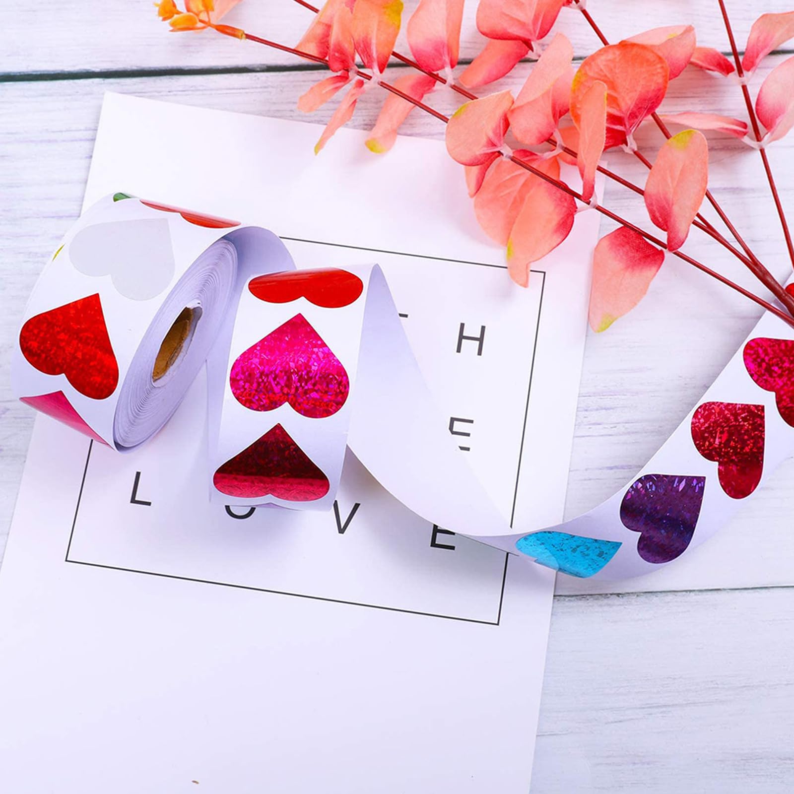 Ycfish envelope seal stickers brighten gifts with festive hearts