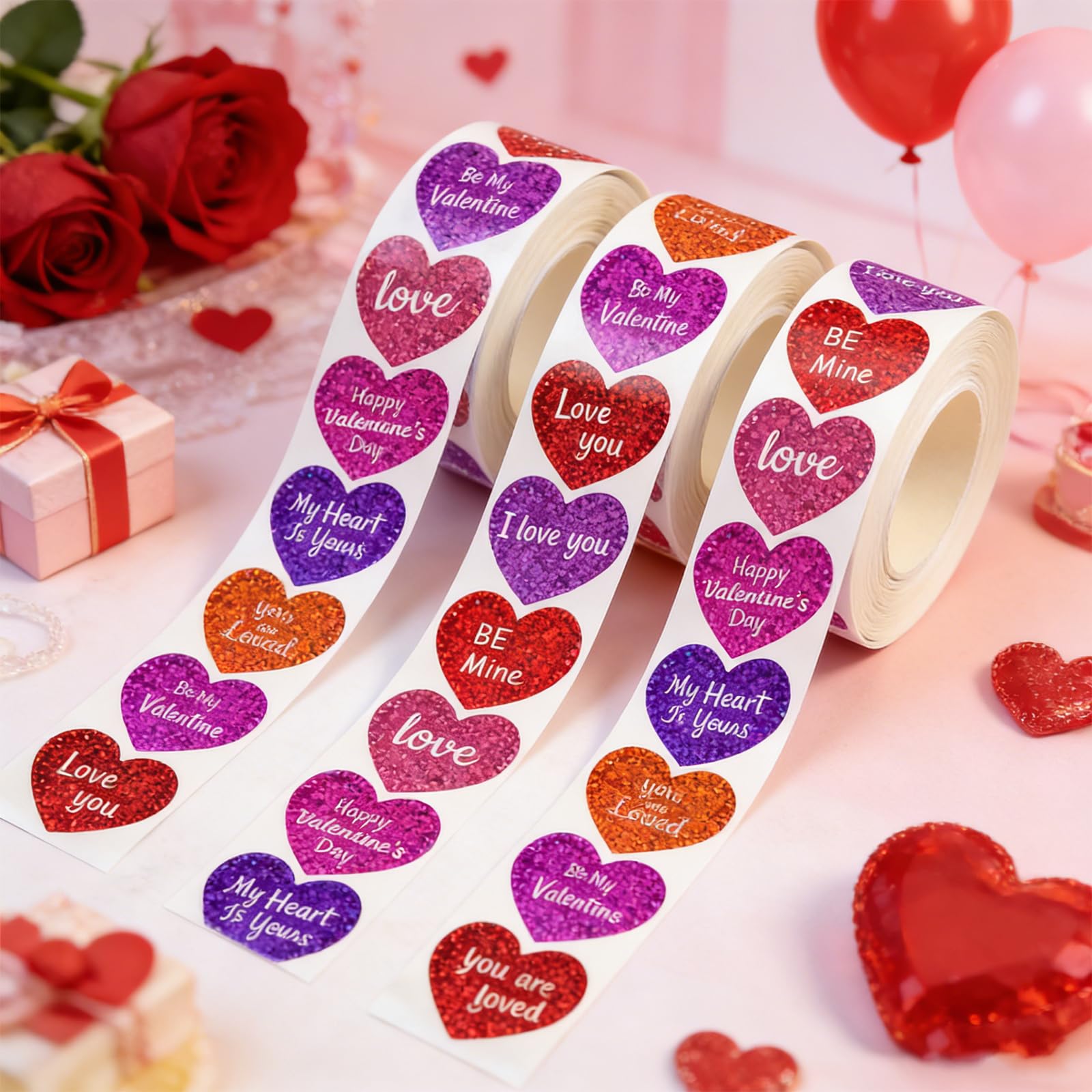 Ycfish envelope seal stickers with heart designs