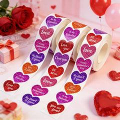 Ycfish envelope seal stickers with heart designs