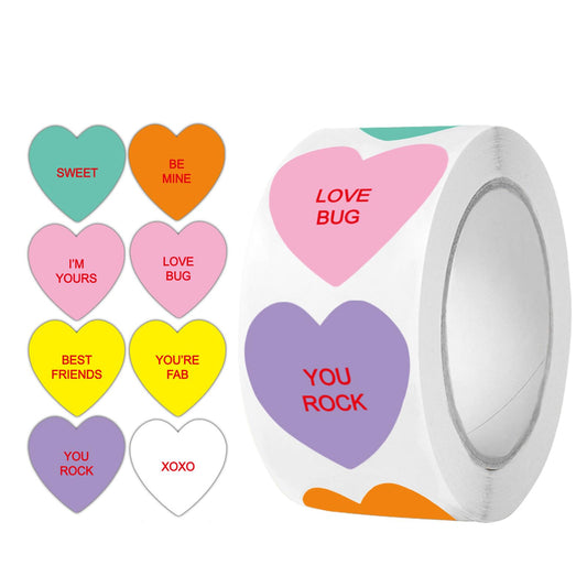 Ycfish funky heart roll stickers pack ideal for gift decoration and crafts.