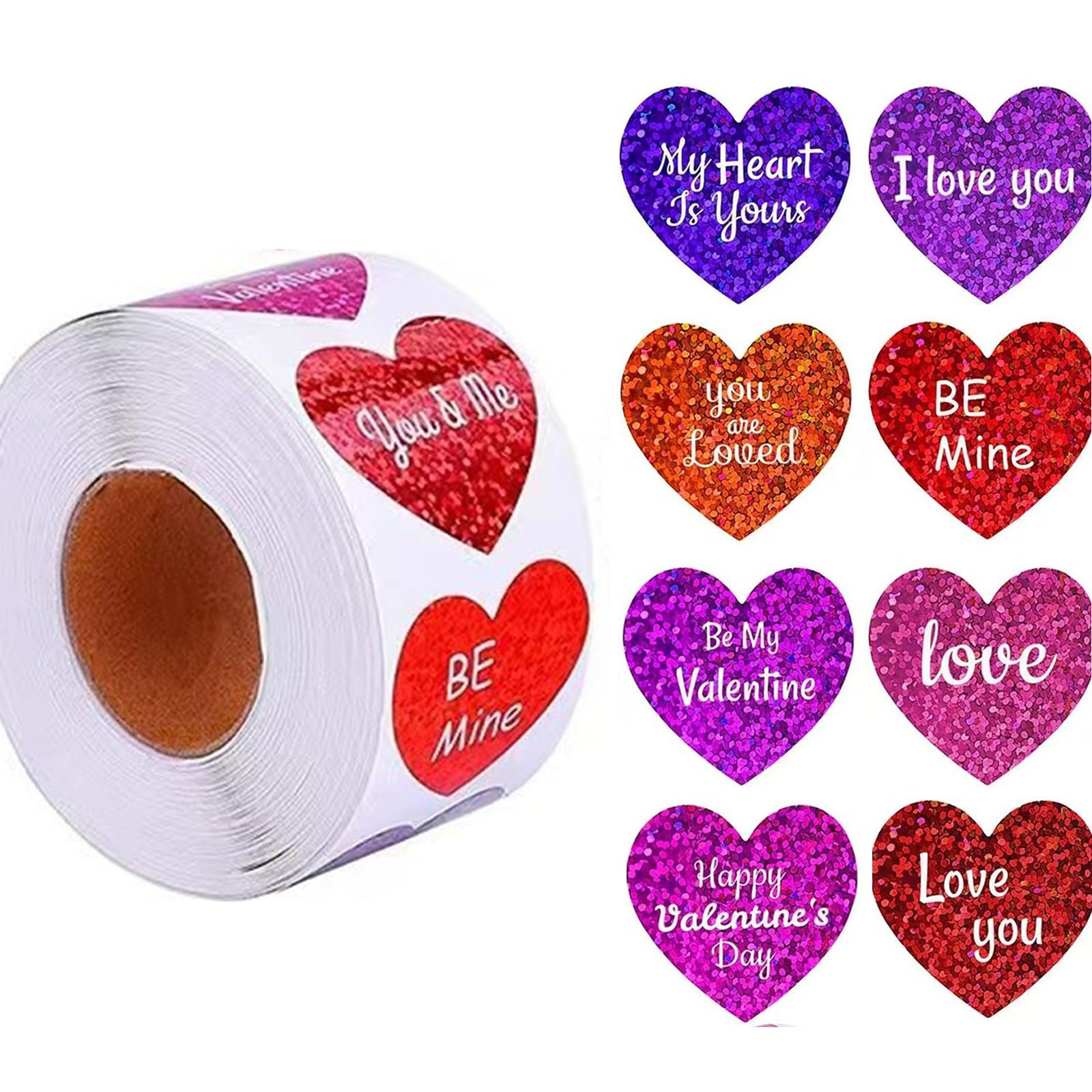 Ycfish funky heart roll stickers for gift embellishment