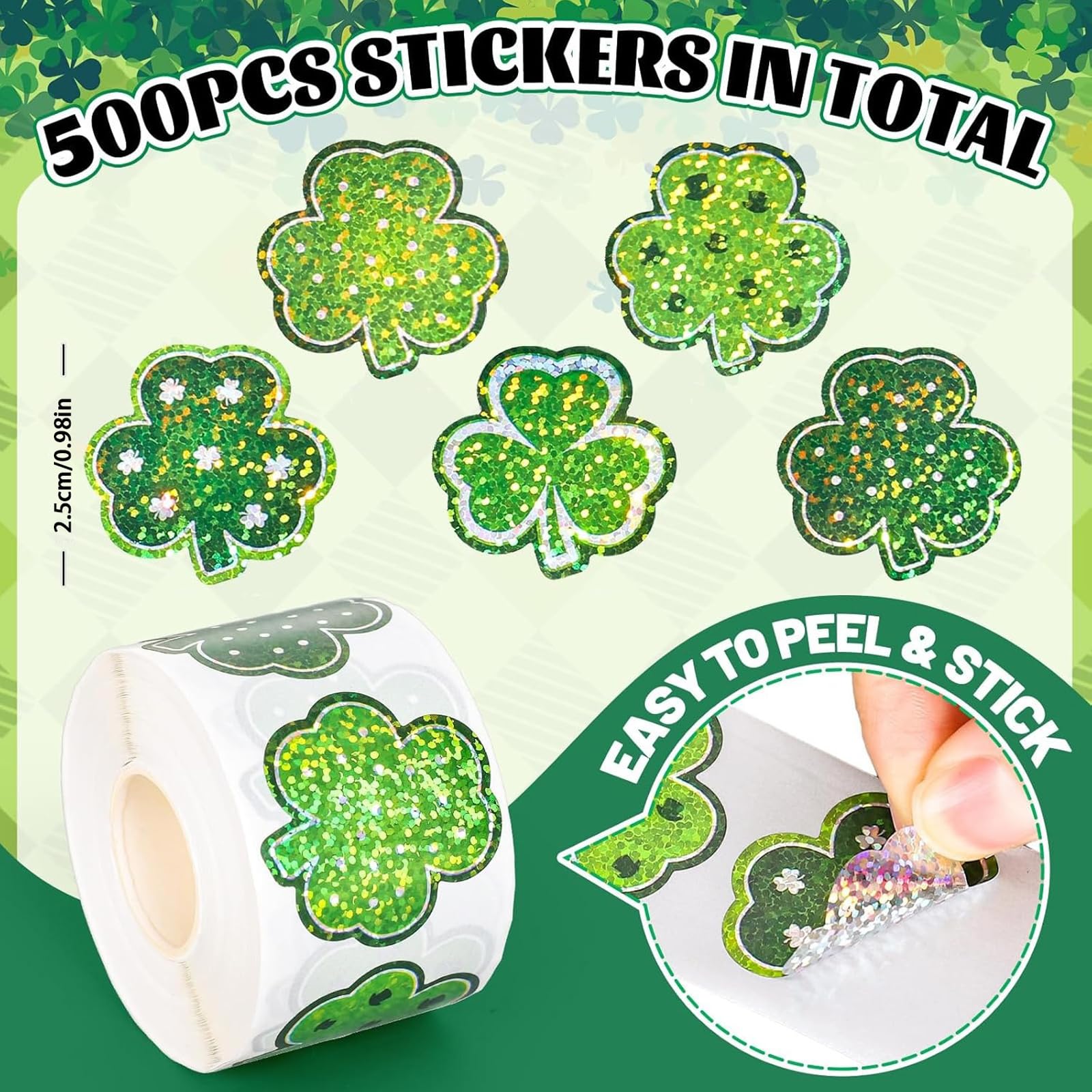 Ycfish shamrock 1-inch sticker for easy crafts and labeling