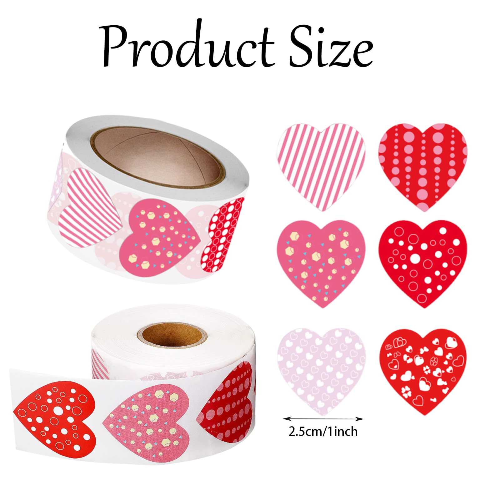Ycfish Valentine stickers featuring stripes and dots for cute decor