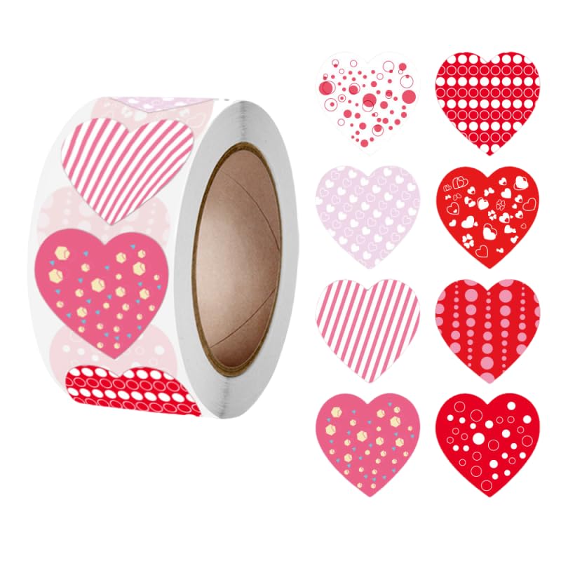 Ycfish heart roll stickers with romantic designs for gift wrap