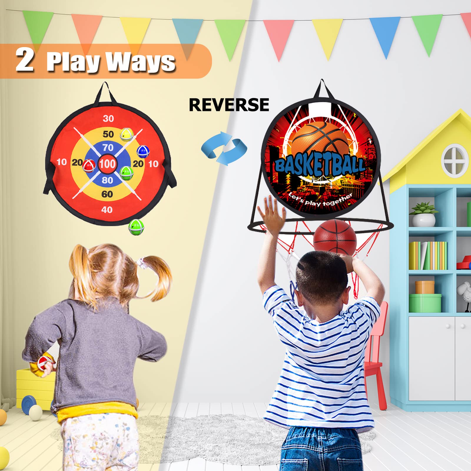 Ycosin kids basketball hoop with quick indoor outdoor setup