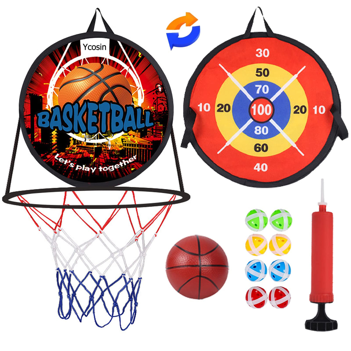 Ycosin 14-inch dart board in soft fabric for safe indoor play