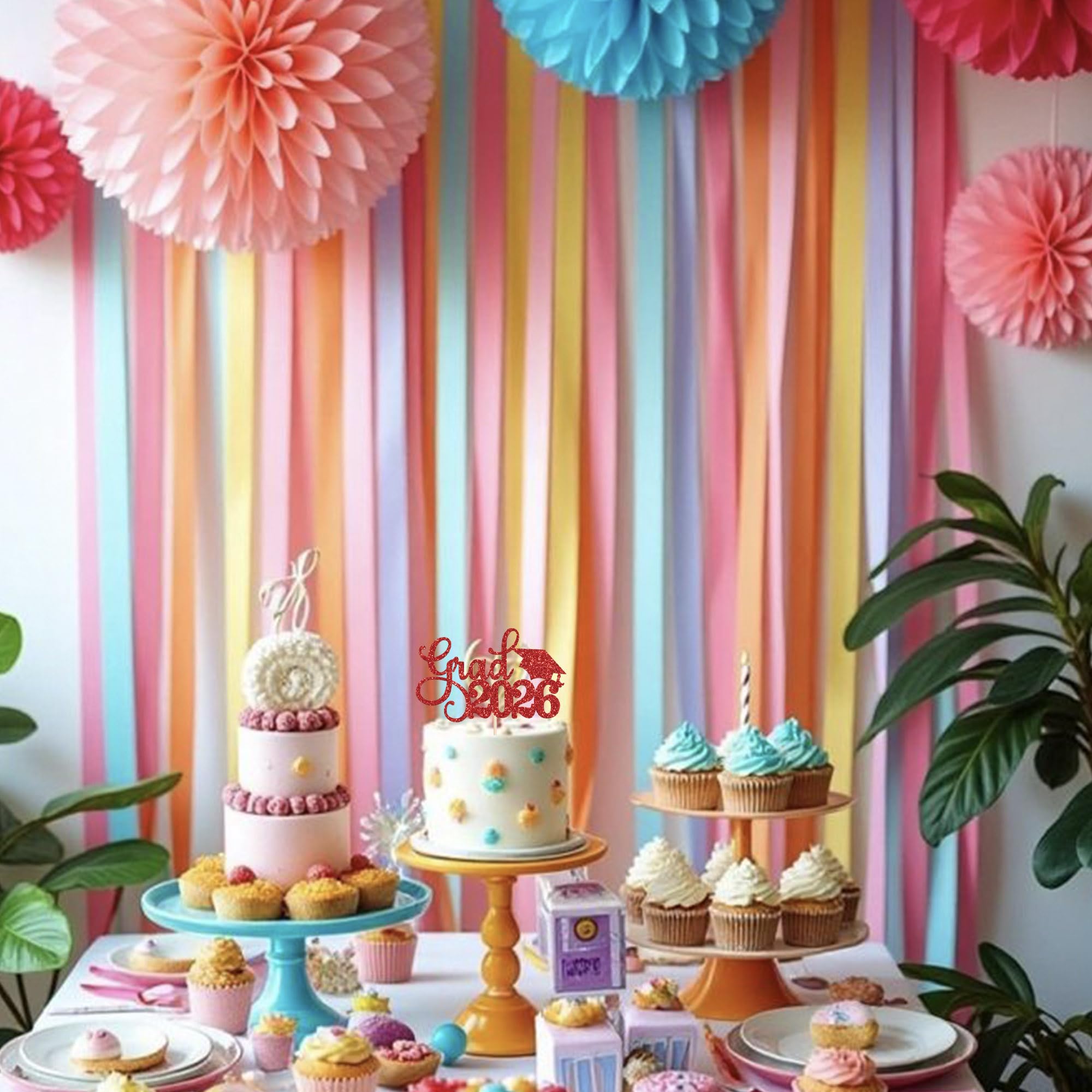 YCTHUNFISH 2026 graduation theme topper adds eye-catching shine to your cake.