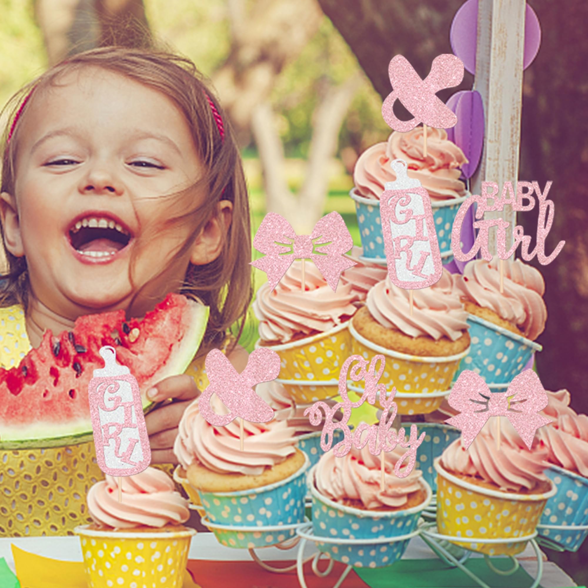 YCTHUNFISH Baby shower toppers create charming photo props and memories.