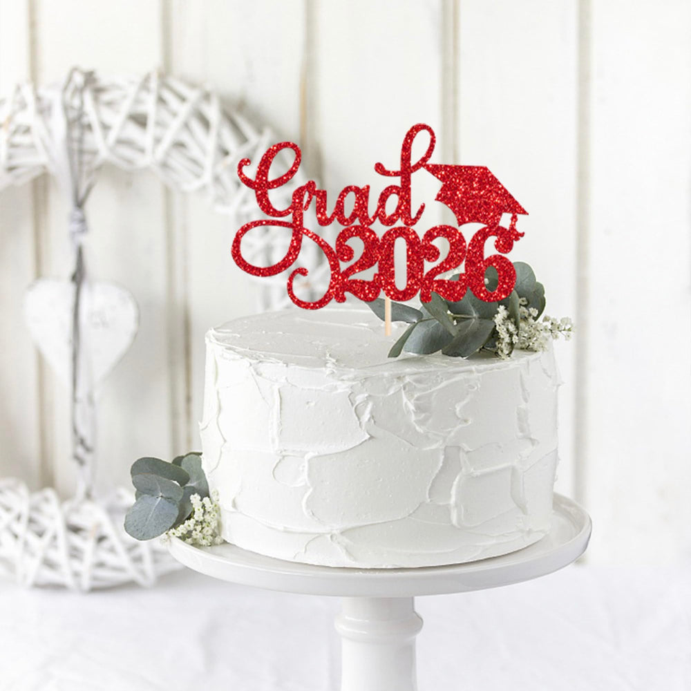 YCTHUNFISH Congrats Grad glitter cap topper brightens desserts for celebrations.