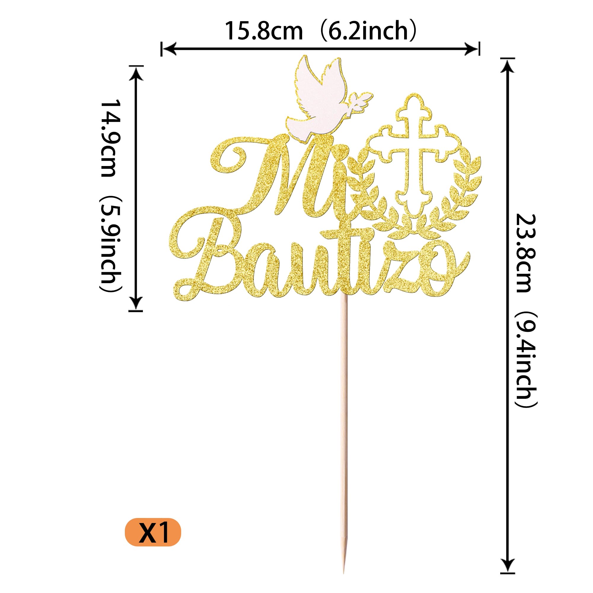 YCTHUNFISH gold cross topper packaging shown, ready for gifting or quick setup.