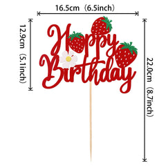 YCTHUNFISH strawberry-themed cake decor topper adds festive flair to fruit party treats