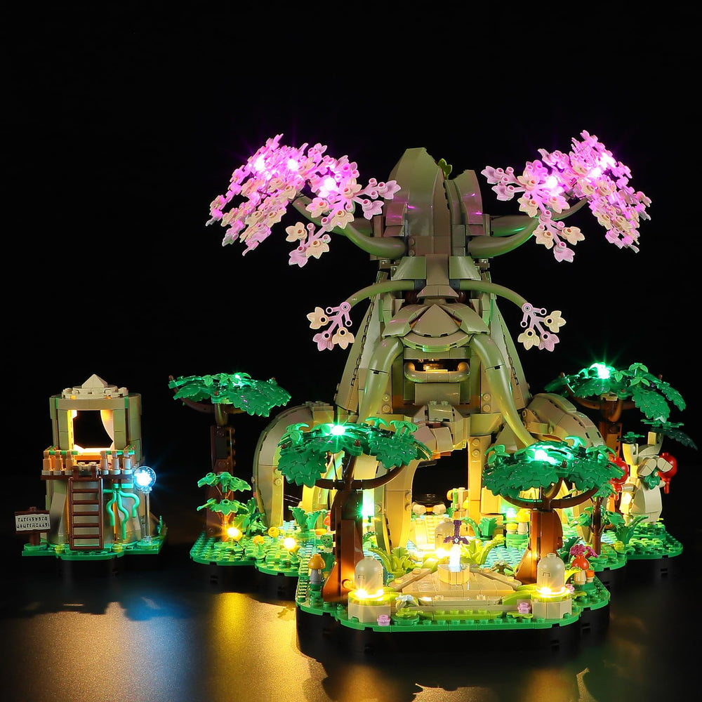 YEABRICKS LED light kit for 77092 Deku Tree brightens your display