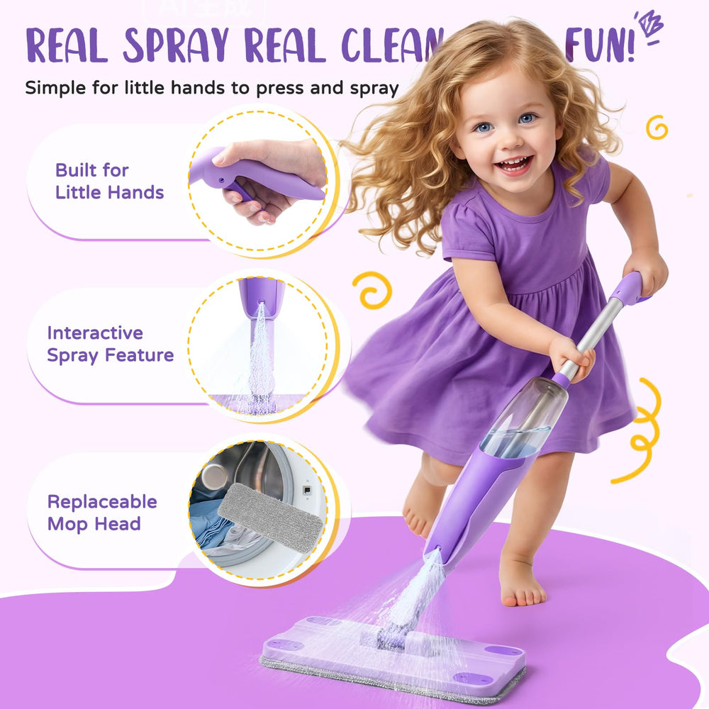 Yeeammk kids broom and dustpan toy set designed for safe, engaging pretend cleaning
