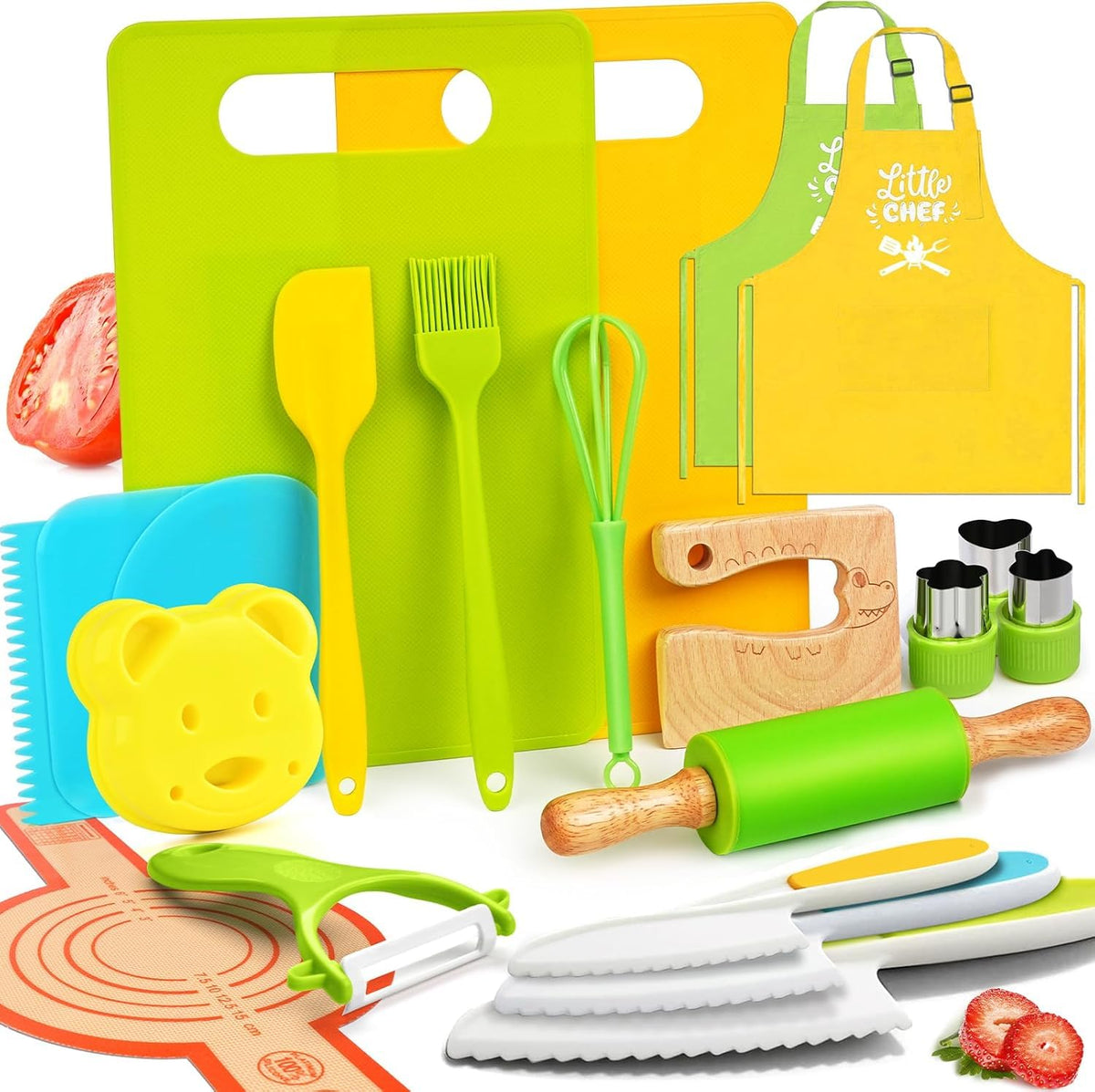 Yeeammk Montessori kitchen tools 21-piece set for toddlers, engaging cooking time and safe practice