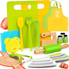 Yeeammk Montessori kitchen tools 21-piece set for toddlers, engaging cooking time and safe practice