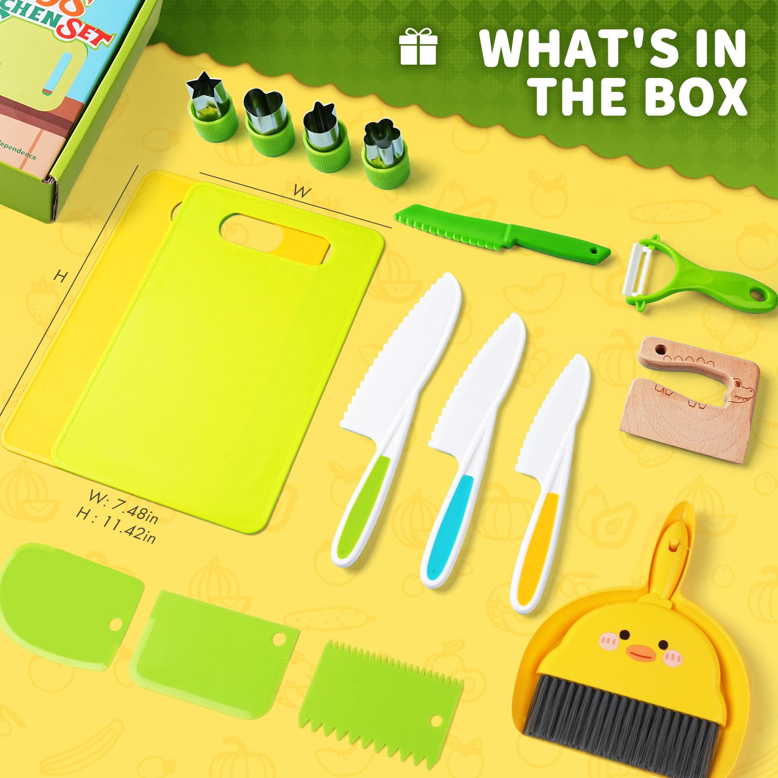 Yeeammk rolling pin and cookie cutters for budding bakers.