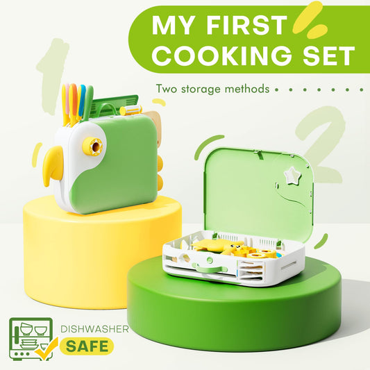 Yeeammk toddler knife set with safe plastic blades for real cooking play