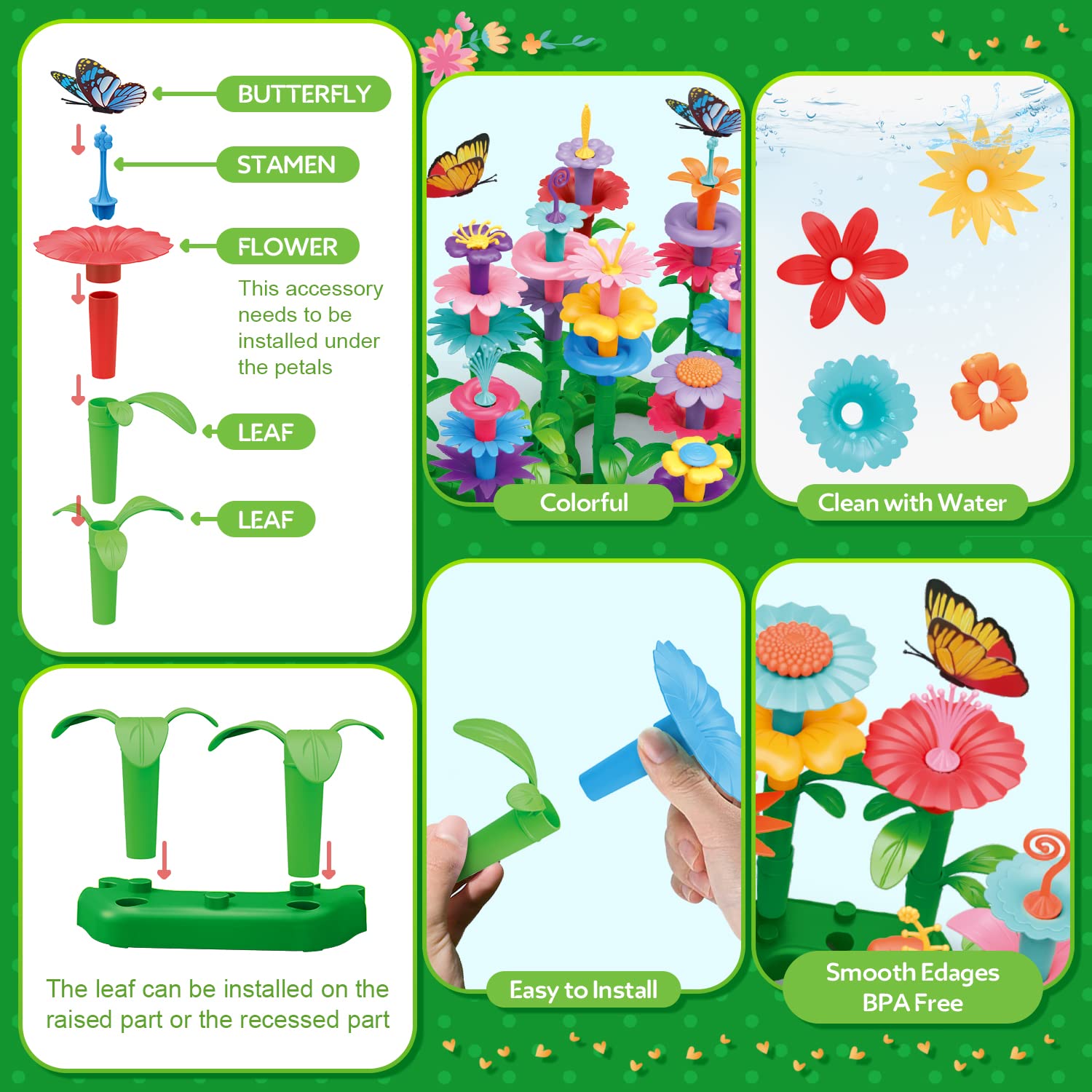 YEEBAY bent and forked stems allow lifelike flower shaping during play.