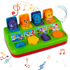 YEEBAY interactive pop-up animals toy in box, ideal first gift for toddlers