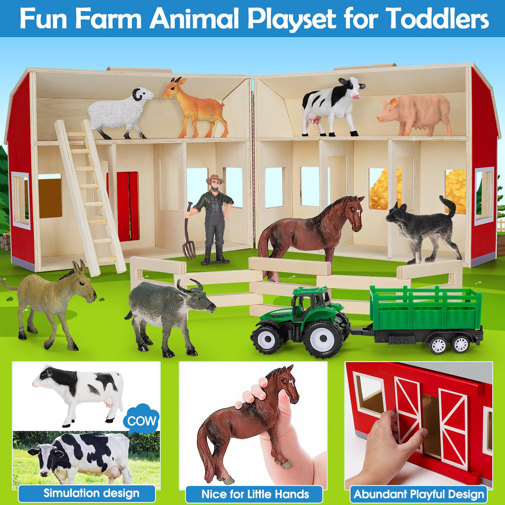 YEEBAY farm figures set adds interactive storytelling and fine motor practice.
