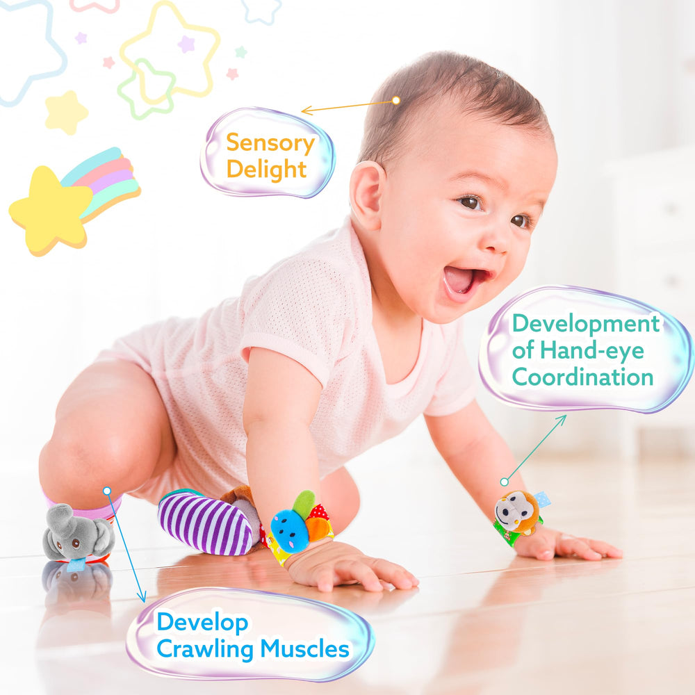 Yeeeasy cotton socks with one-size-elastic fit for infants 3 months and up