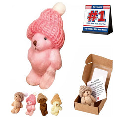 Yeesam handmade mini plush teddy bear in box pink comforting keepsake