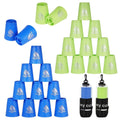 yeesport 24-pcs sport stacking cups in blue and green for family fun and friendly competition
