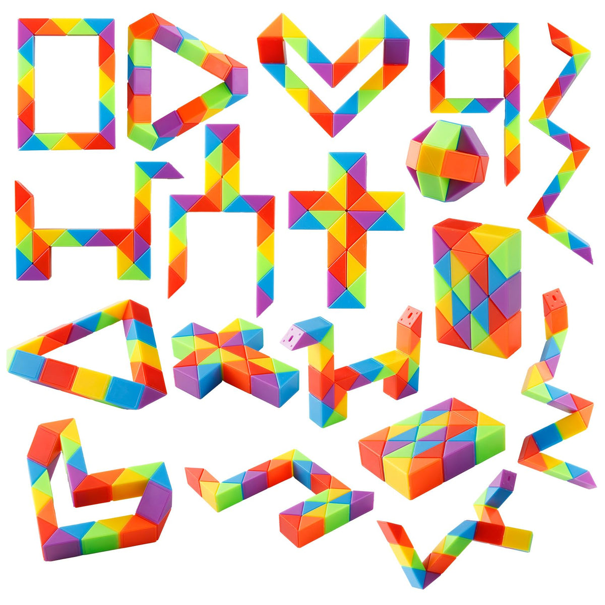 Yeetec snake cube rainbow assembly: durable plastic for long-lasting, engaging play