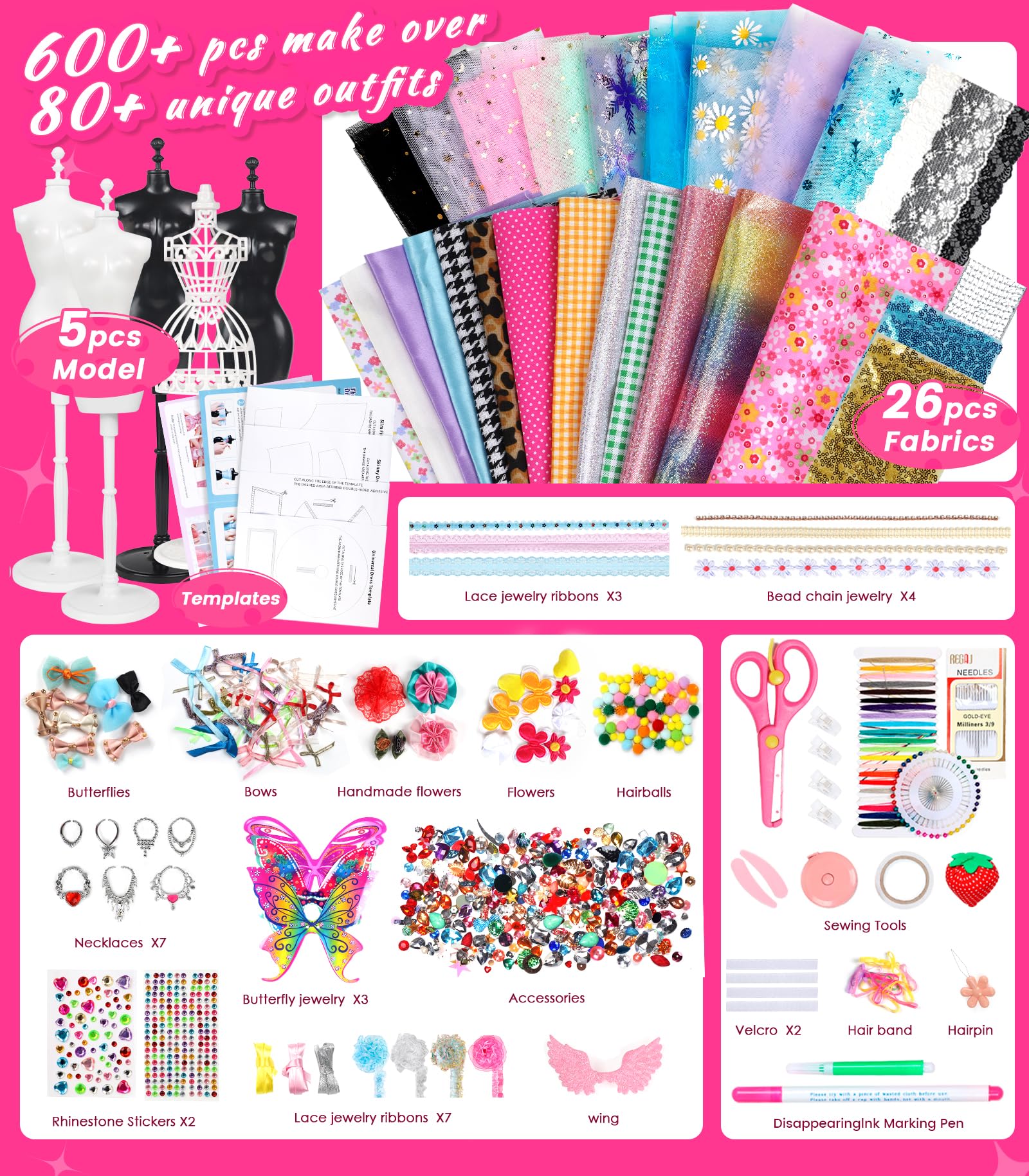 YEETIN kit features colorful fabrics inspiring imaginative dressmaking adventures for kids.