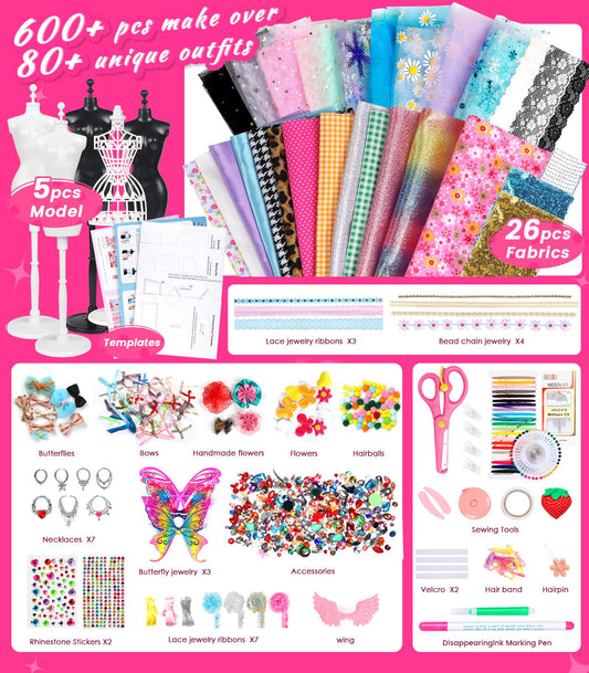 YEETIN kit features colorful fabrics inspiring imaginative dressmaking adventures for kids.