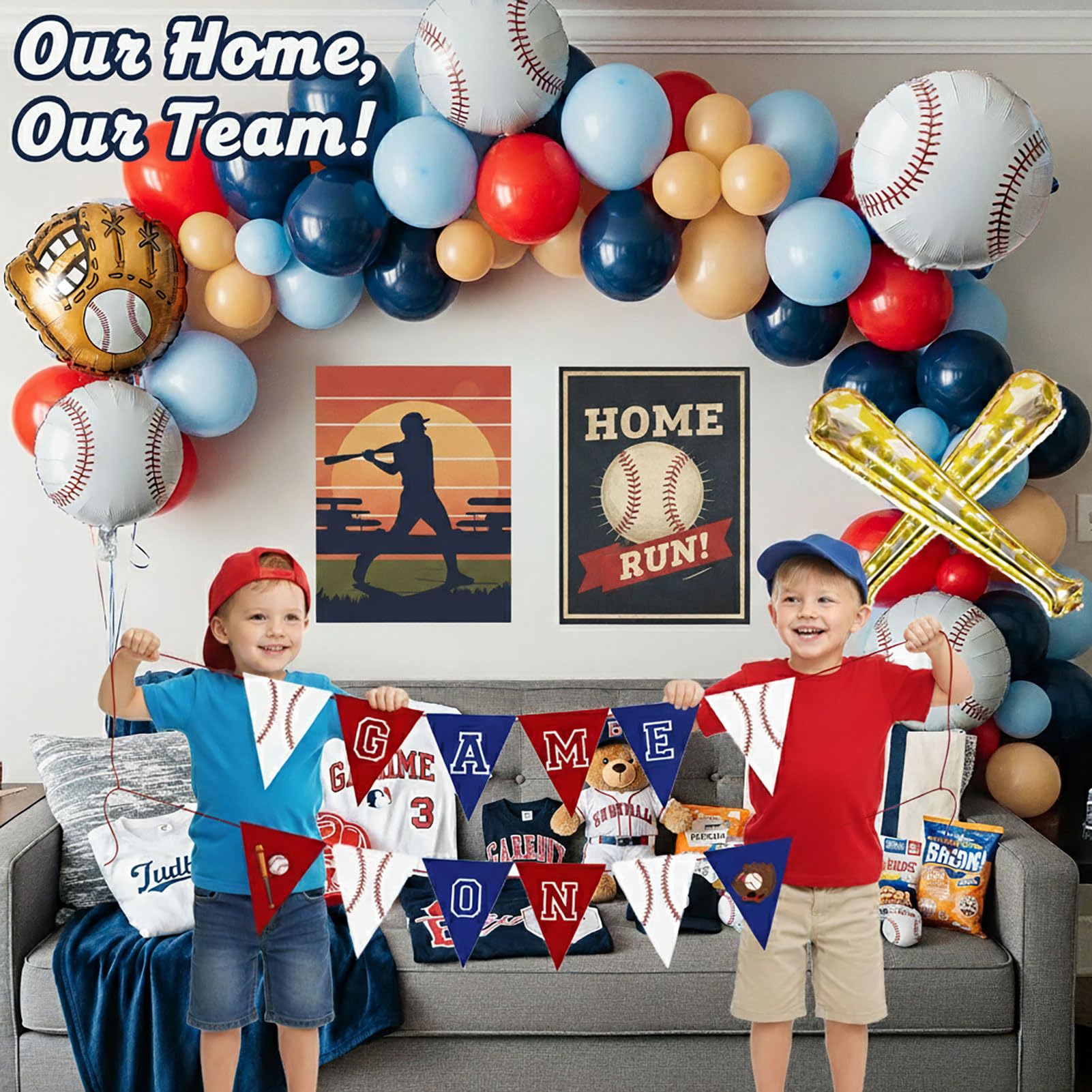 Yeewaka foil baseball balloons add standout shine for photo-worthy accents.