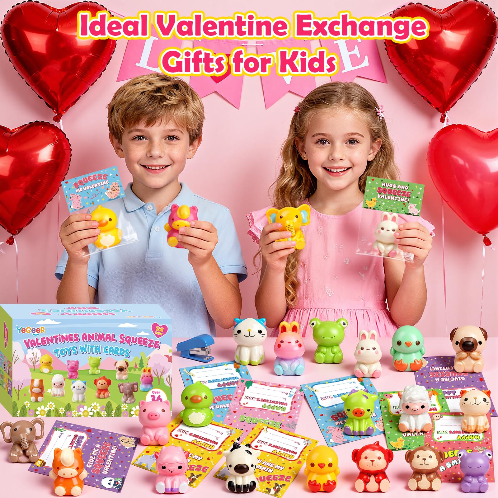 YEGEER classroom valentines exchange set for ages 3+