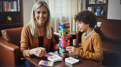 Close-up of color-coded Totika blocks ready for prompts and discussion.