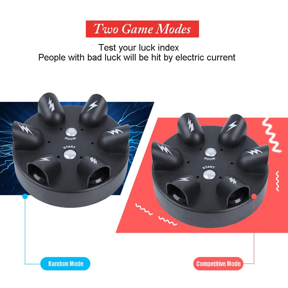 YEIBOBO Shock Roulette: mode button for customizable player counts and pace.
