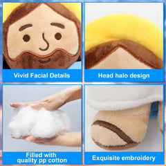 Yelakey Jesus plush in brown sandals and lifelike expression
