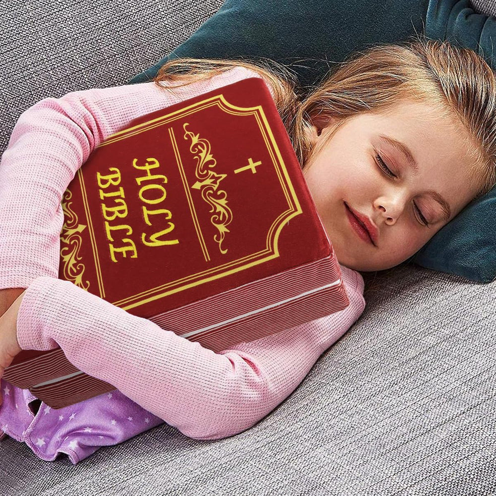 Yelakey Bible Pillow scripture statements visible on cover for reflection.