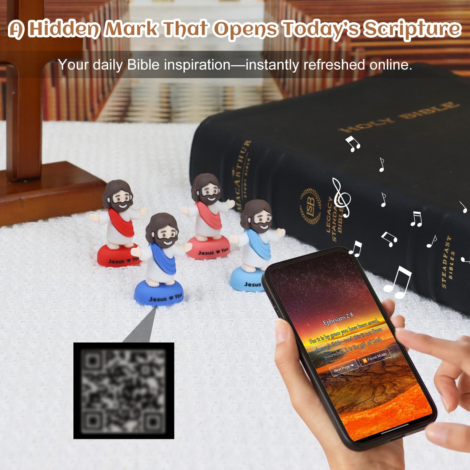 Yelakey Jesus loves you base text engraved on each figurine.