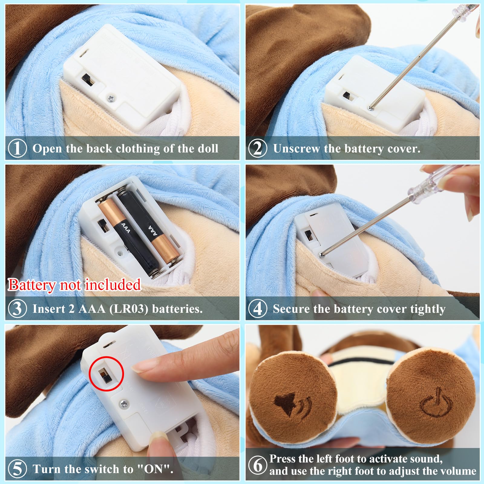 Yelakey Jesus plush features audio buttons for Bible stories and verses.