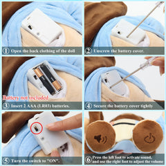 Yelakey Jesus plush features audio buttons for Bible stories and verses.