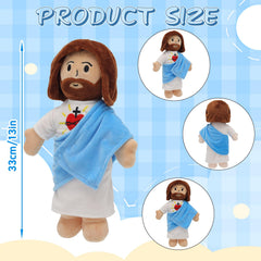 Yelakey Jesus plush on bed for bedtime snuggles.