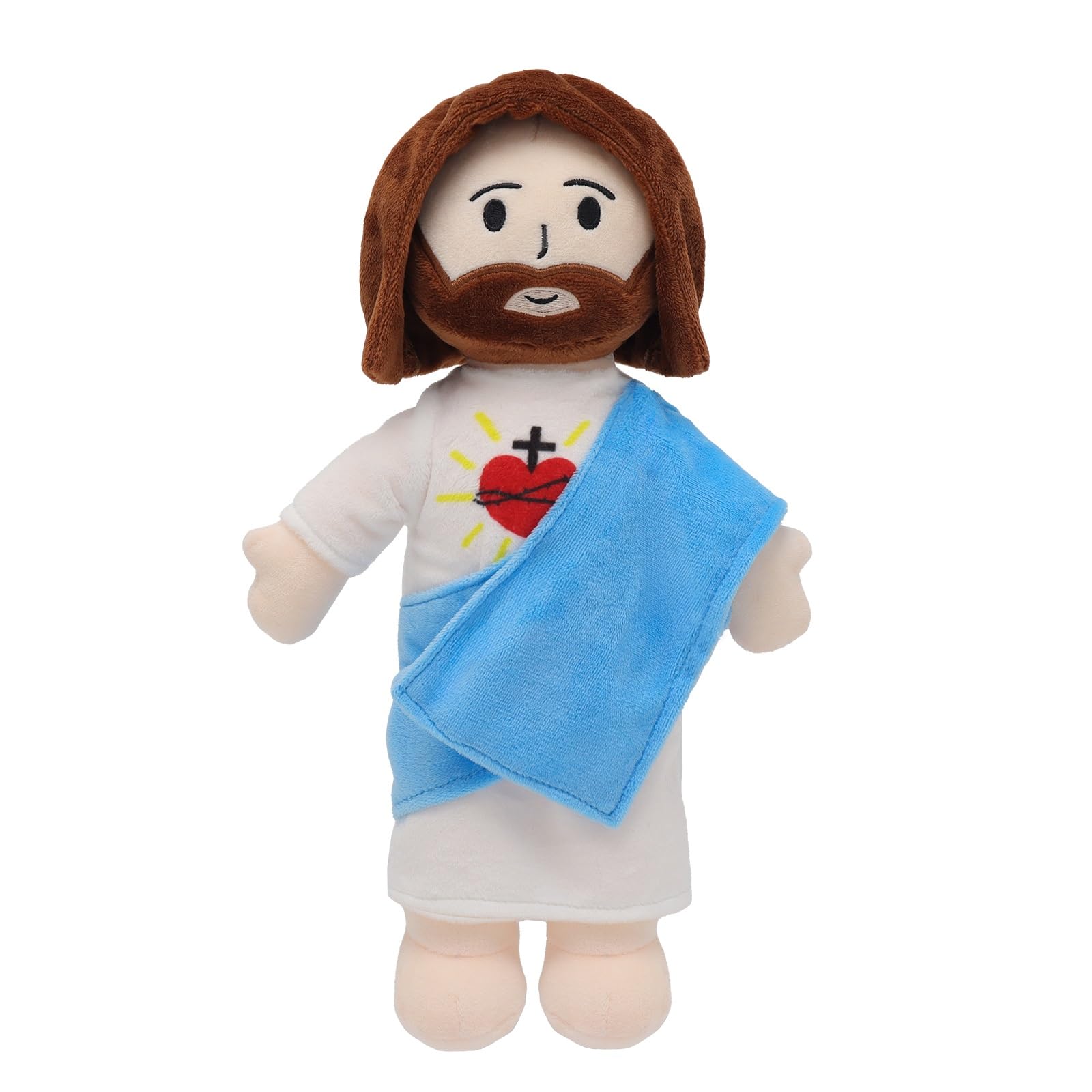 Yelakey Jesus plush, front view showing soft fabric and kid-friendly pose.
