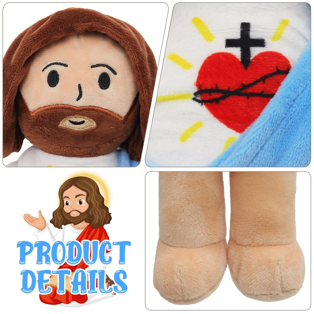 Yelakey Jesus plush in prayer time pose for kids.